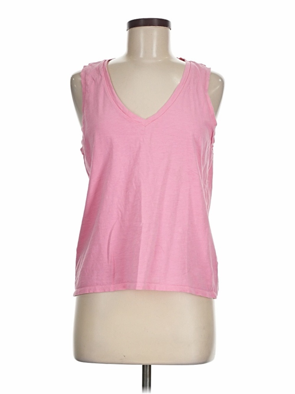 J. Crew Pink V-Neck Cotton Tank